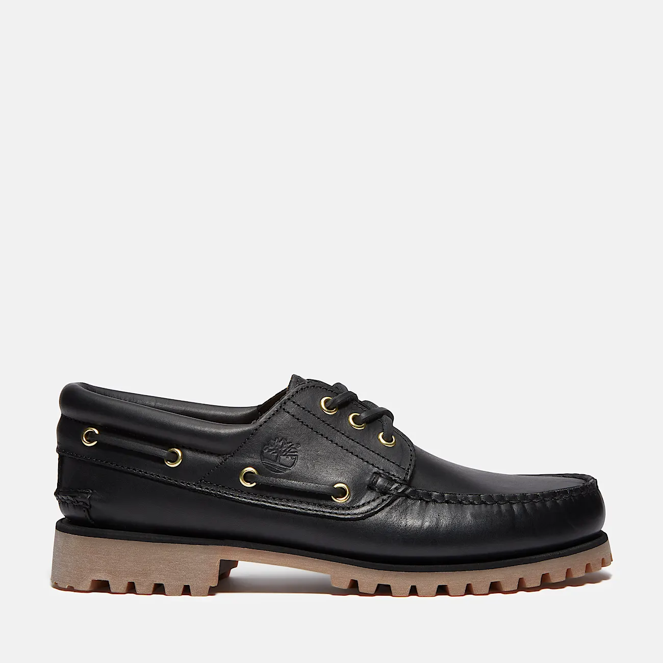 Mens Brooks & Co Authentic 3Eye Lug Handsewn Boat Shoe TBL Black FullGrain HERO