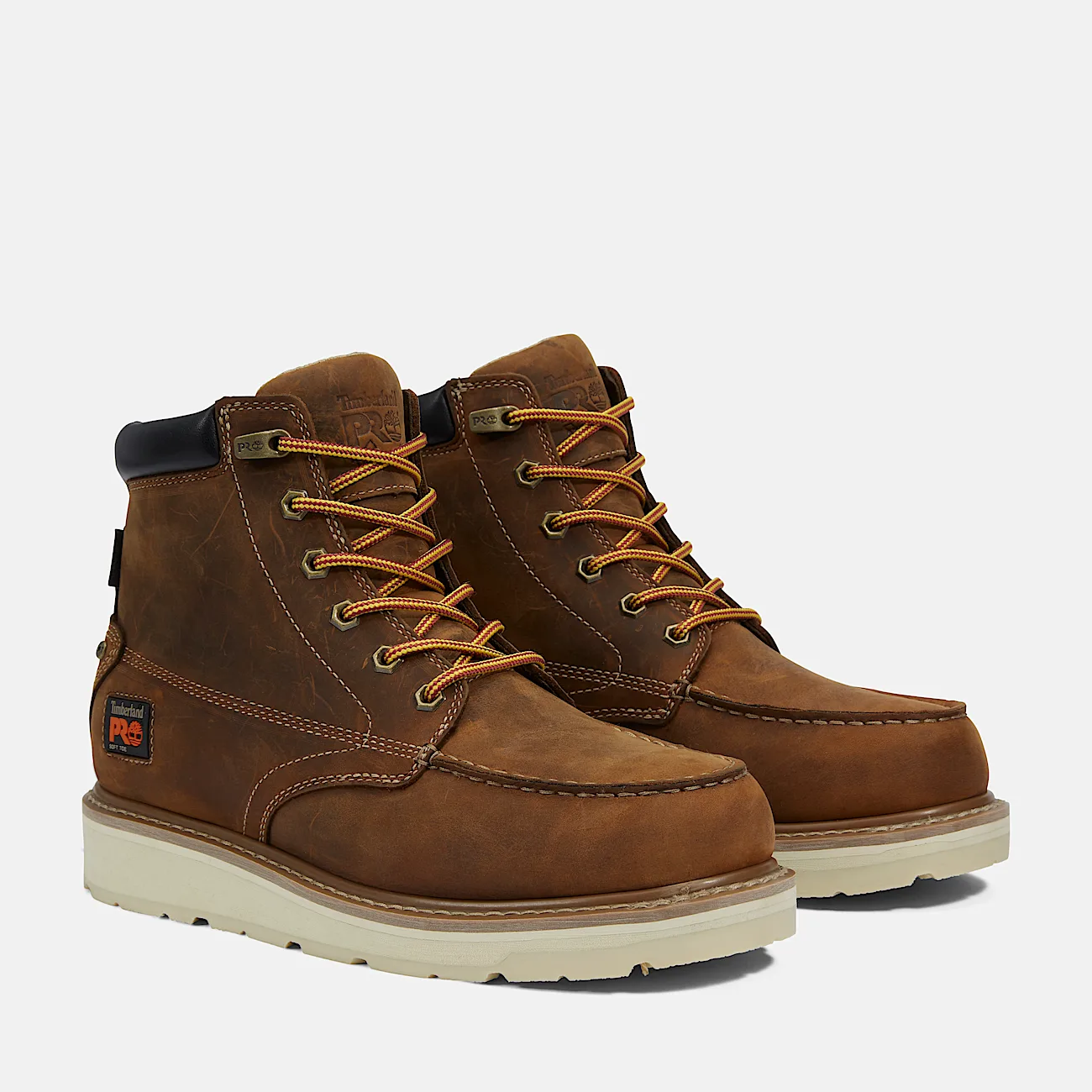 Mens Brooks & Co PRO Gridworks 6 Waterproof MocToe Work Boot TBL Brown FullGrain ALT4