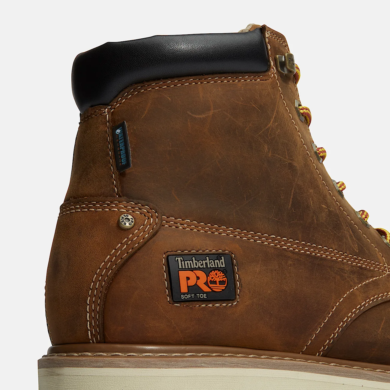 Mens Brooks & Co PRO Gridworks 6 Waterproof MocToe Work Boot TBL Brown FullGrain ALT7