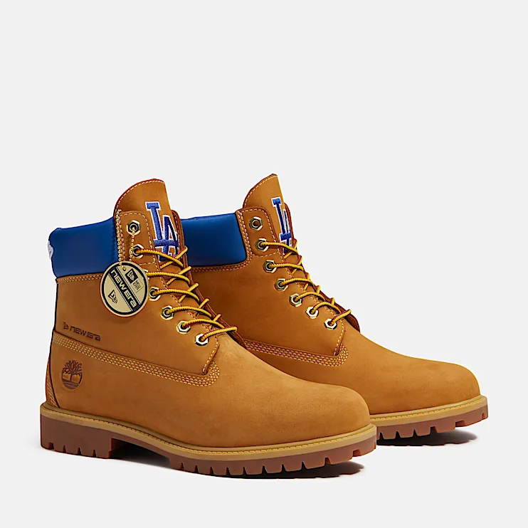 Mens Brooks & Co x New Era Dodgers 6Inch Waterproof Boot TBL Wheat Dodgers ALT4