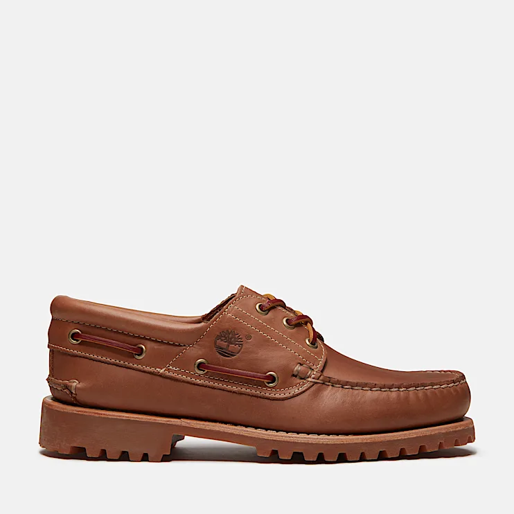 Mens Brooks & Co Authentic 3Eye Lug Handsewn Boat Shoe TBL Medium Brown FullGrainMedium Brown HERO