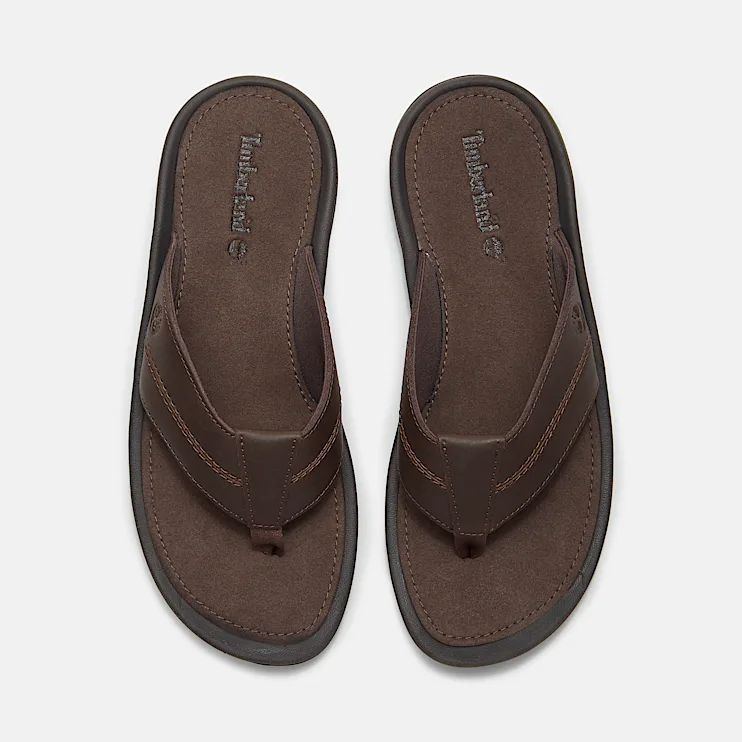Mens Brooks & Co Originals Slide Sandal TBL Dark Brown Leather ALT2