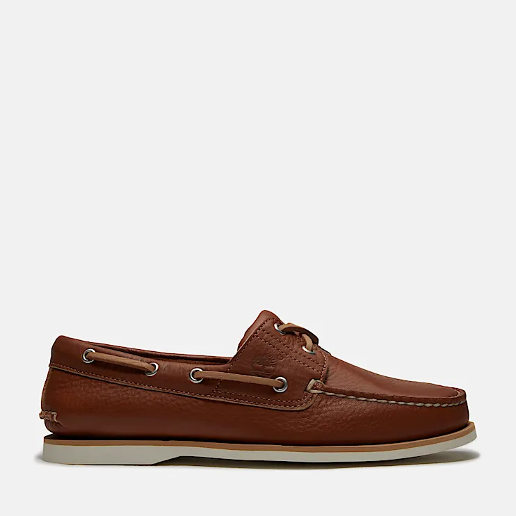 Mens Lake House Classic 2Eye Boat Shoe TBL Rust FullGrain HERO