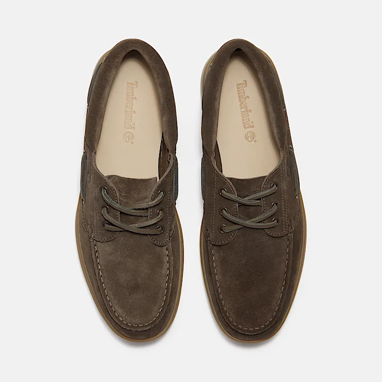 Mens Brooks & Co Portofino Pier Boat Shoe TBL Dark Brown SuedeBeige ALT2